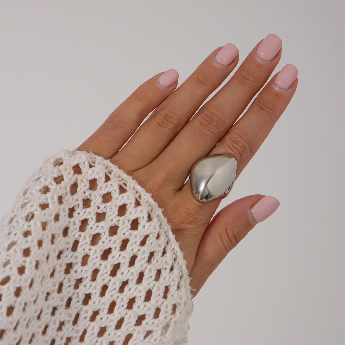 Trendy Geometric Metal Rings Set For Women