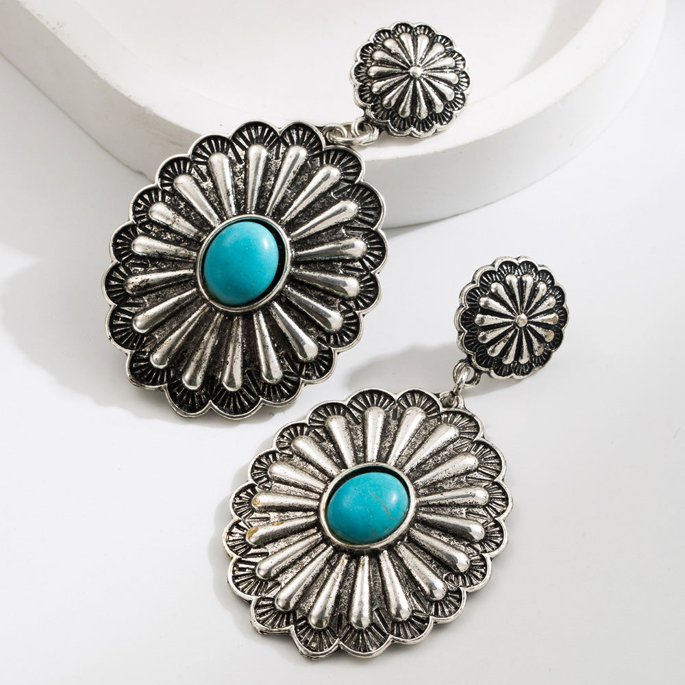 Bohemian Turquoise Waterdrop Earrings Creative Fashion Jewelry