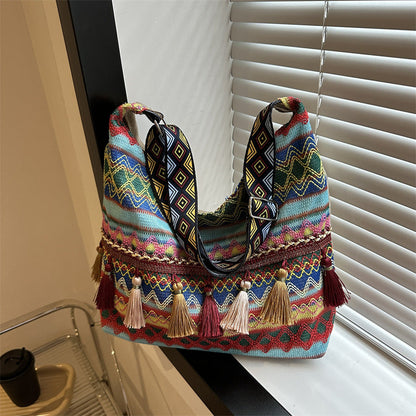 Fashionable Ethnic Style Fringe Casual Tote Bag