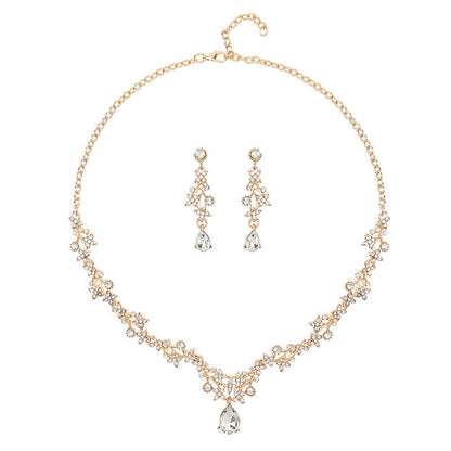 Wedding Necklace And Earring Set With Teardrop Charms