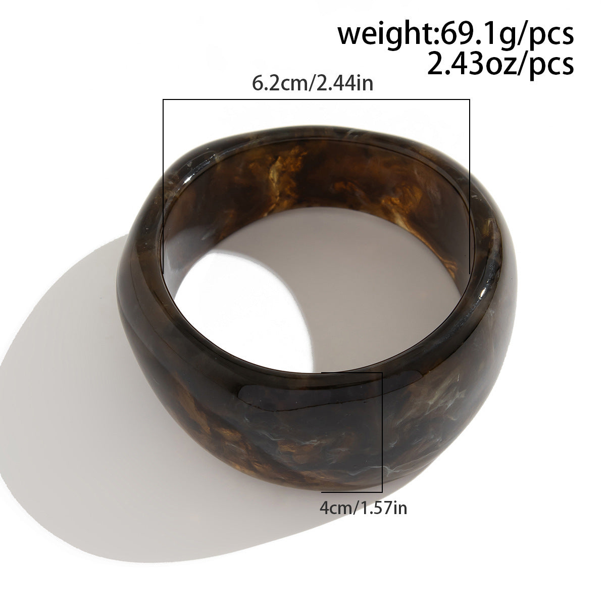 Vintage Chunky Resin Geometric Cuff Bracelet