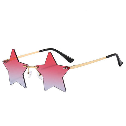 Fashionable Frameworkless Star-Shaped Sunglasses Punk Style