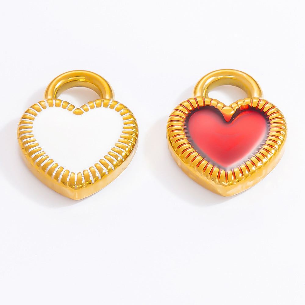 Heart-Shaped Stainless Steel 18K Gold Necklace Pendant DIY Jewelry