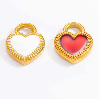 Heart-Shaped Stainless Steel 18K Gold Necklace Pendant DIY Jewelry