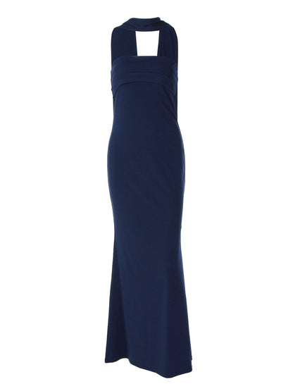 Elegant Strapless Mermaid Maxi Dress with High Waist