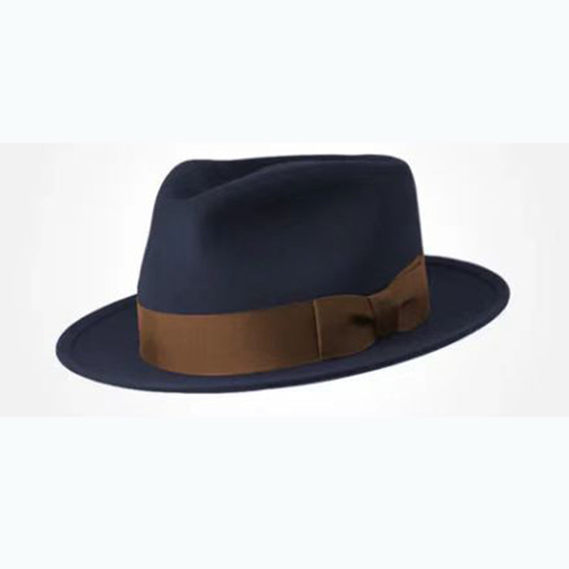 Classic Wool Felt Fedora Hat for Autumn and Winter