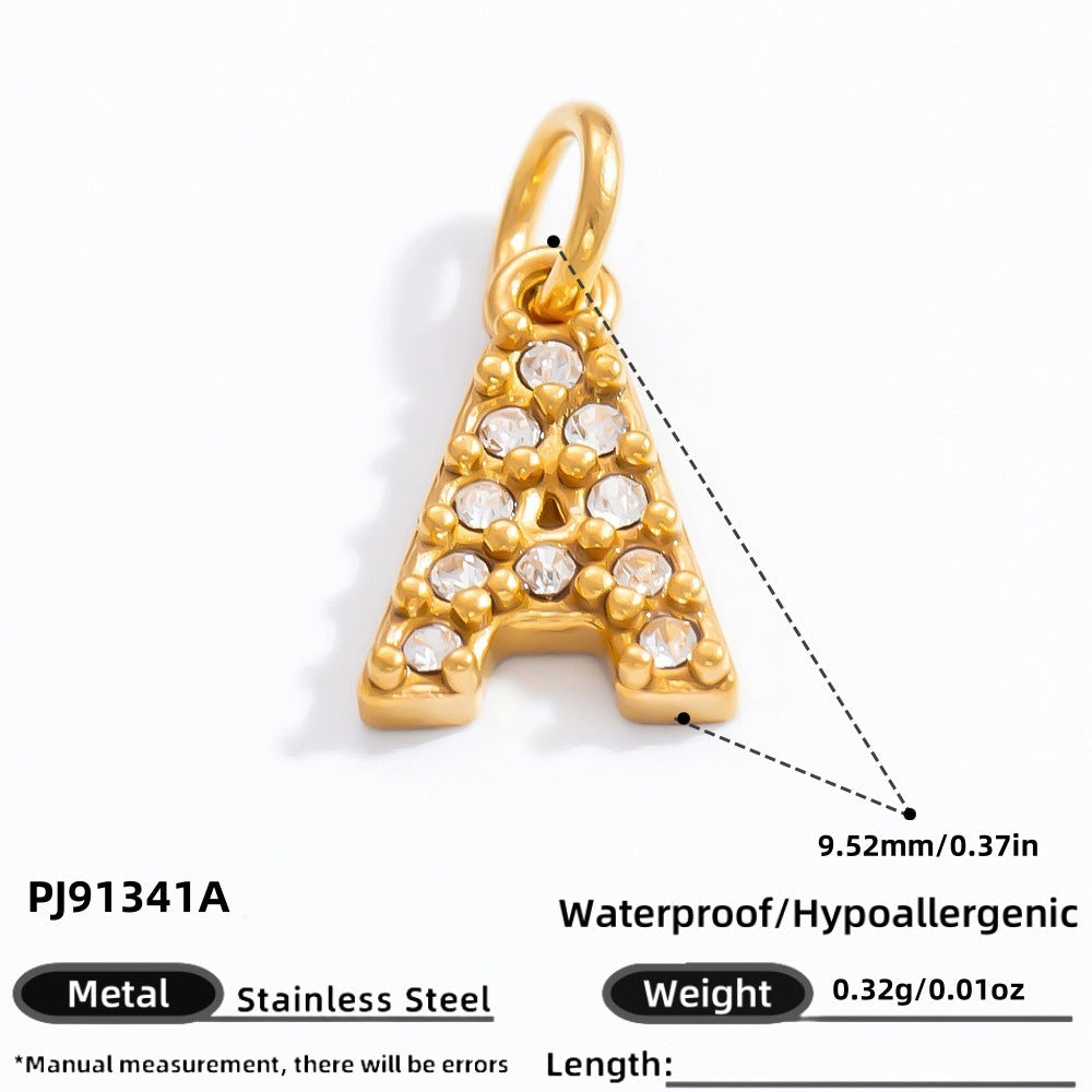 DIY Letter Pendant Necklace and Bracelet Set Stainless Steel Accessories