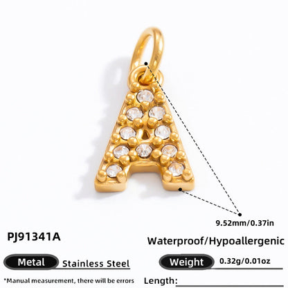 DIY Letter Pendant Necklace and Bracelet Set Stainless Steel Accessories