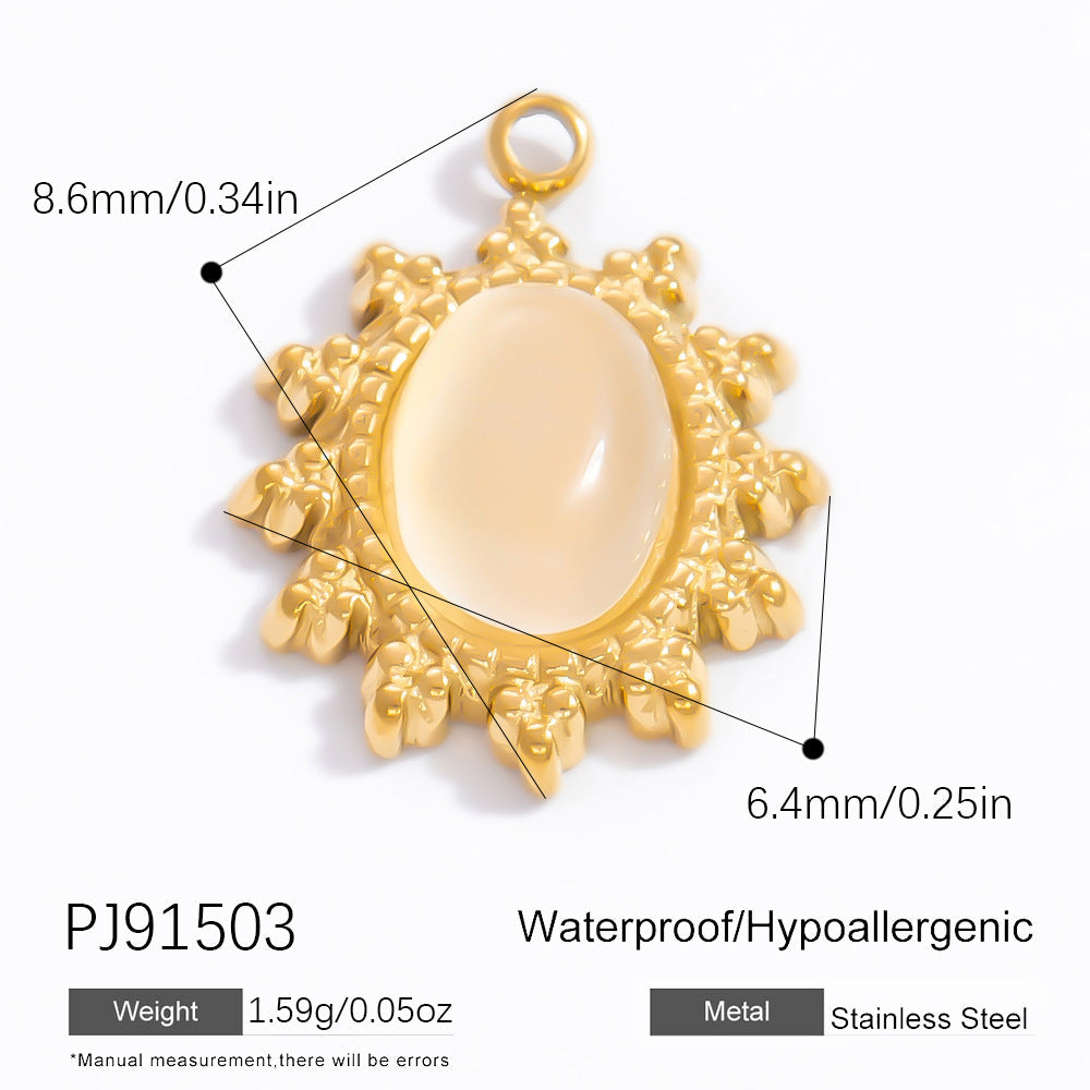 Natural Stone DIY Jewelry Accessories Stainless Steel 18K Gold Necklace Bracelet