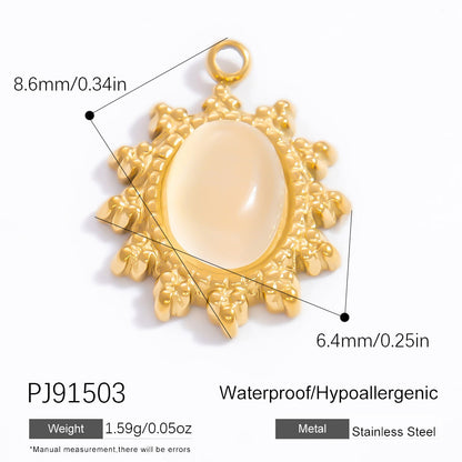 Natural Stone DIY Jewelry Accessories Stainless Steel 18K Gold Necklace Bracelet