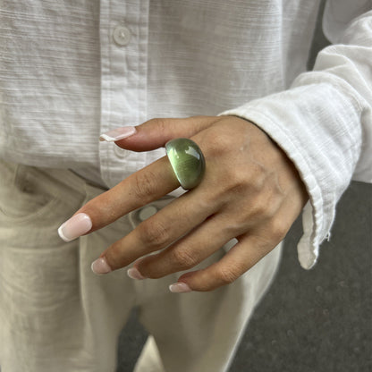 Colorful Resin Rings Geometric Design For Women