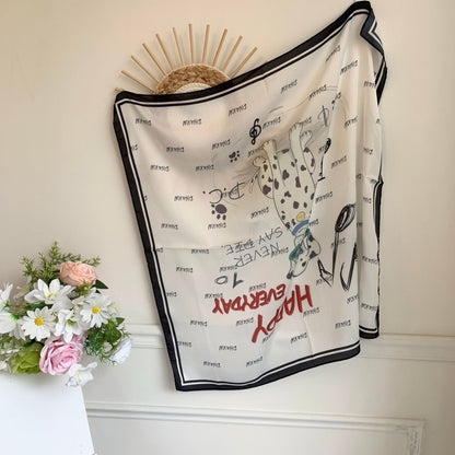 Love Flower Colorful Print Square Scarf