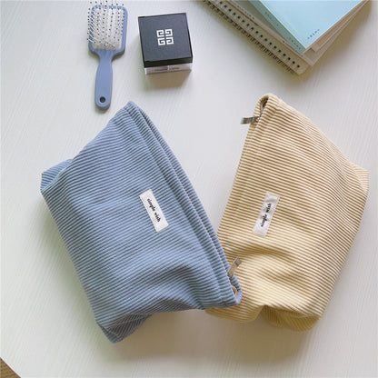 Solid Color Corduroy Simple Makeup Bag