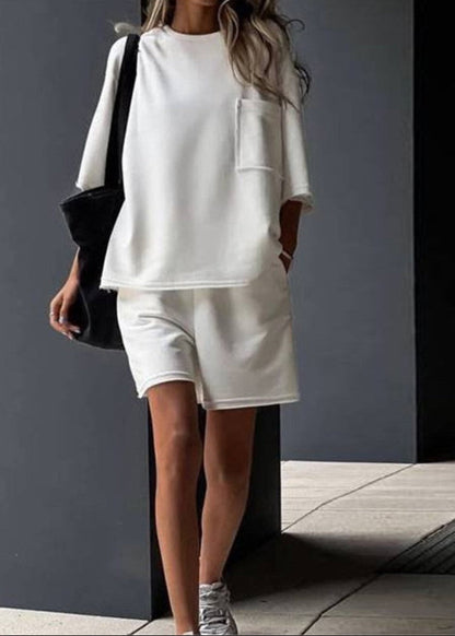 Oversized Cotton Lounge Tee And Shorts Set