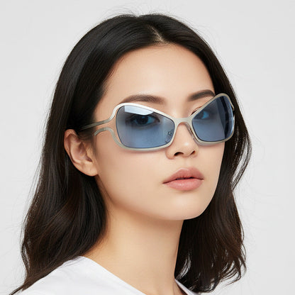 Trendy Y2K Metal Sunglasses Hip Hop Style Shaped Shades