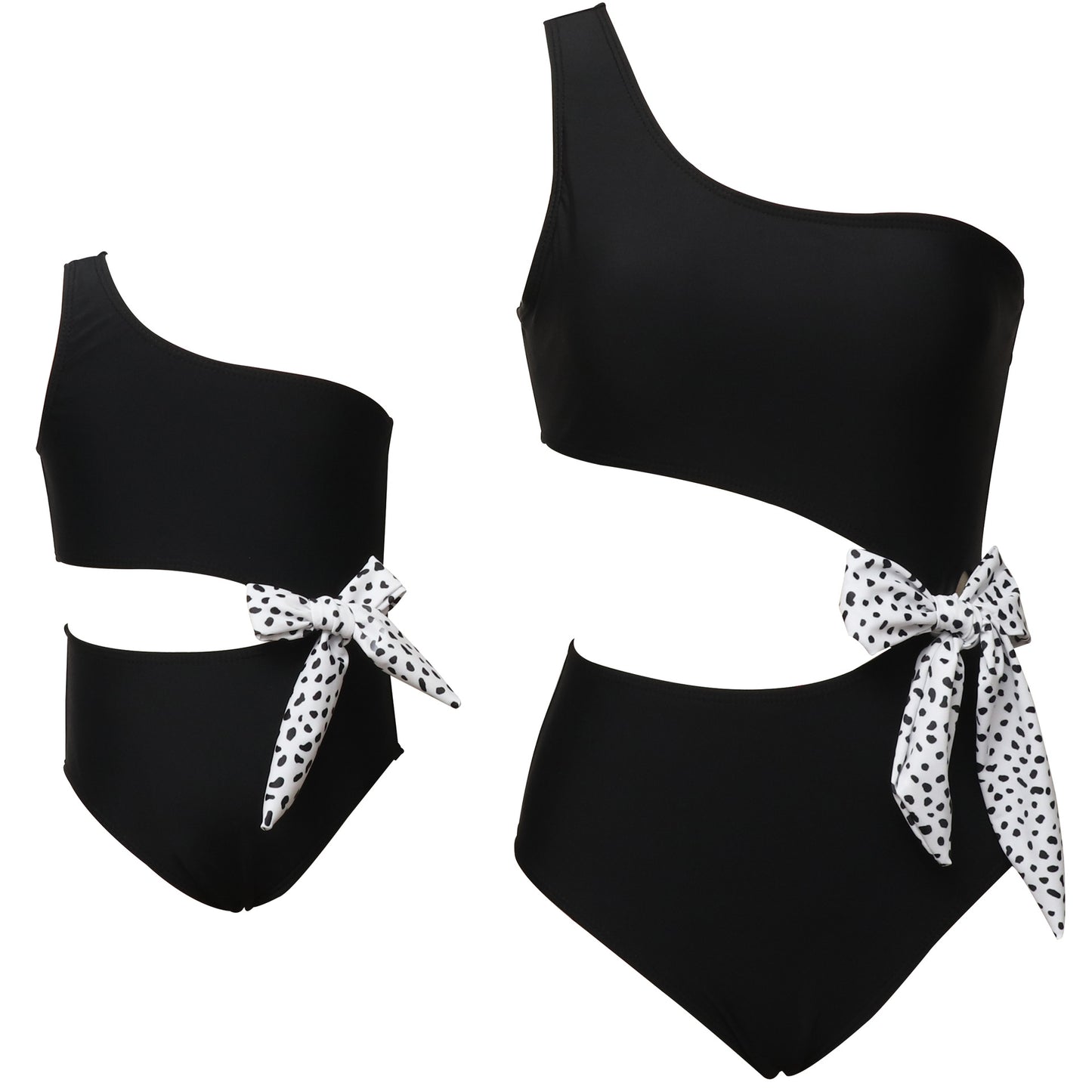 Family Matching One-Piece Swimsuit For Women With Bow Design