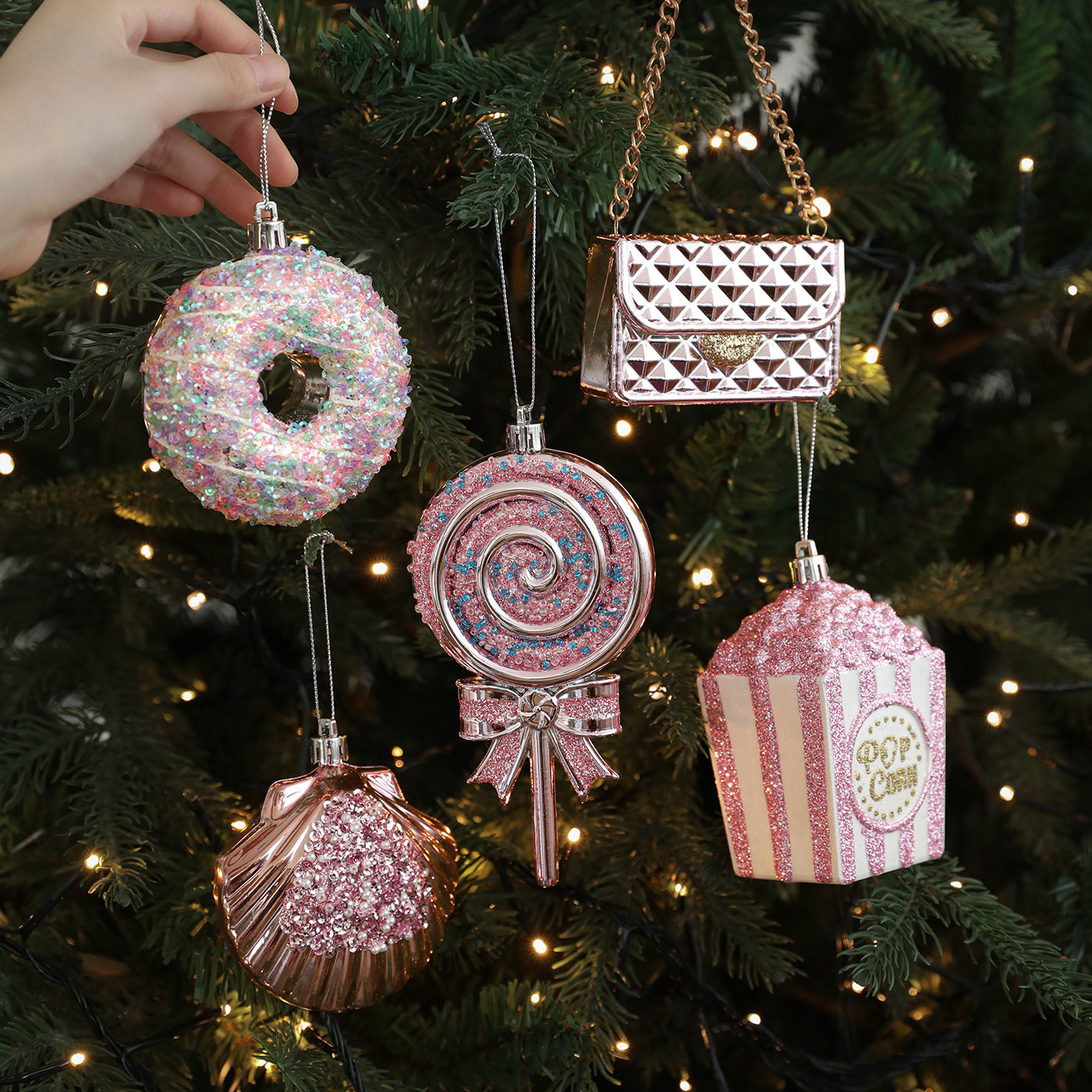 Sparking Cartoon Pendant Christmas Hanging Ornament