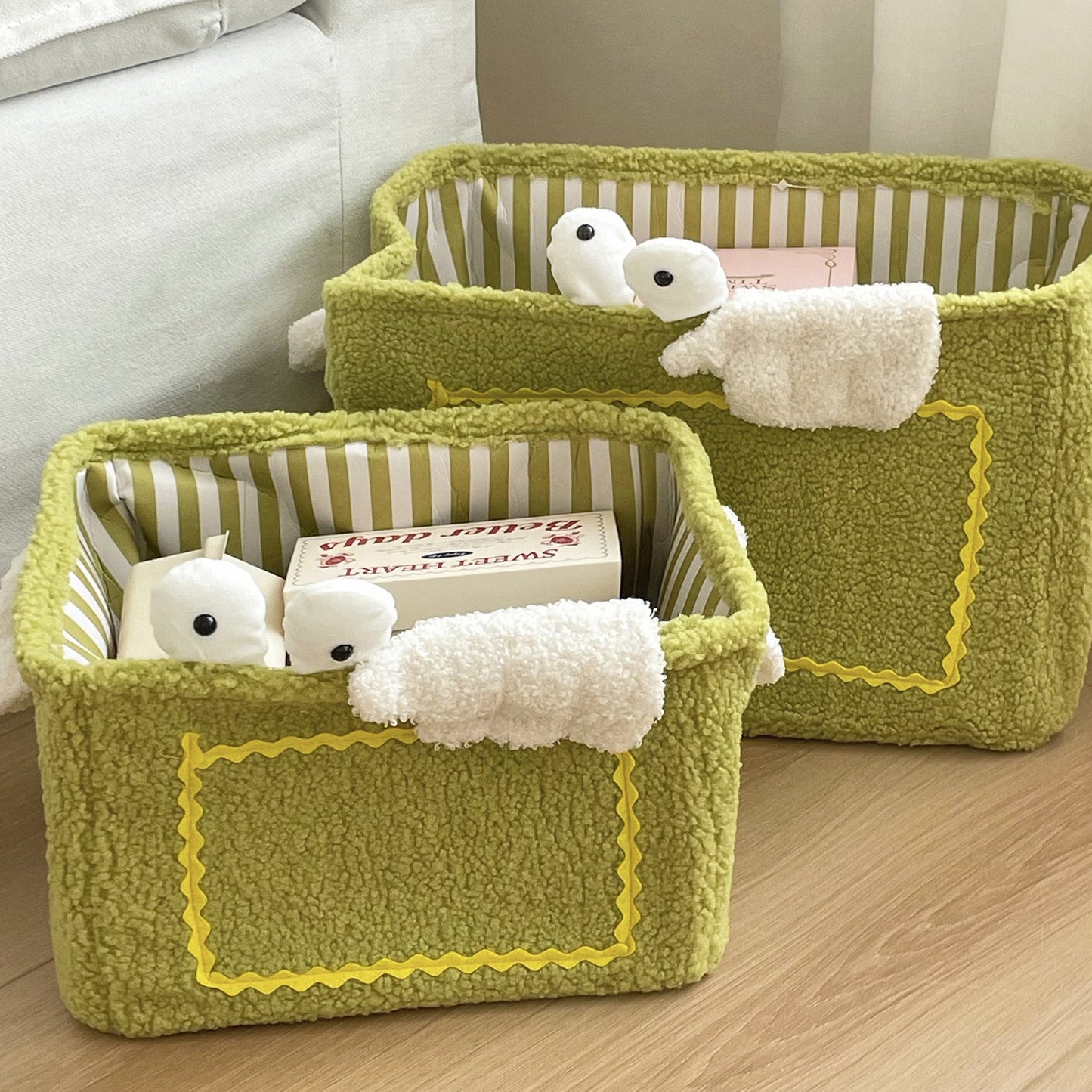Monster Plush Storage Bin Cute Winged Organizing Basket