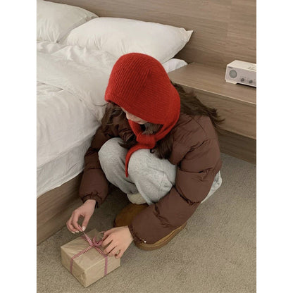 Winter Knitted Balaclava Hooded Scarf Beanie Hat