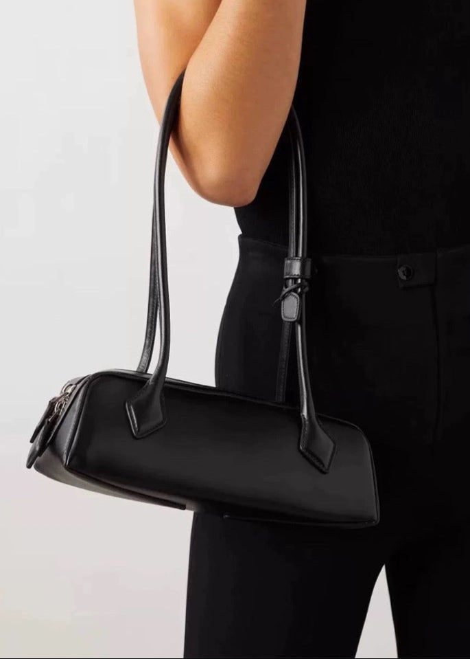 Mini Shoulder Bag Vegan Leather Bow Accent