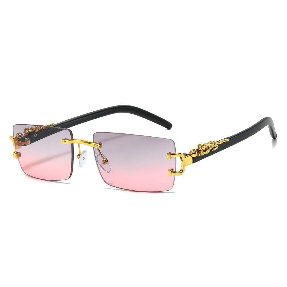 Trendy Unframed Cheetah Print Sunglasses for Men and Women