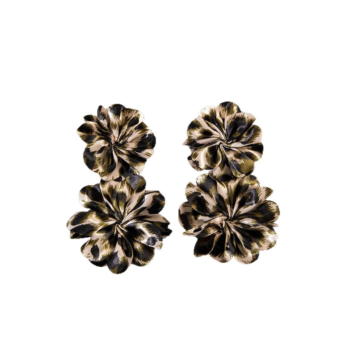 Geometric Leopard Print Resin Drop Earrings For Women