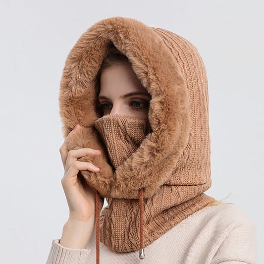 Outdoor Cycling Hood Cold Ski Hat Warm Bib Neck Mask Integrated Cold Pullover Hat