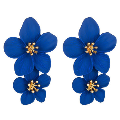Trendy Floral Drop Earrings Alloy Geometric Jewelry