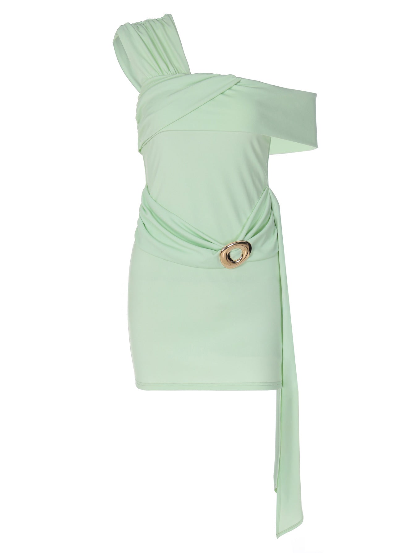 Shoulder-Exposing Ruched Midi Dress Elegant Bodycon