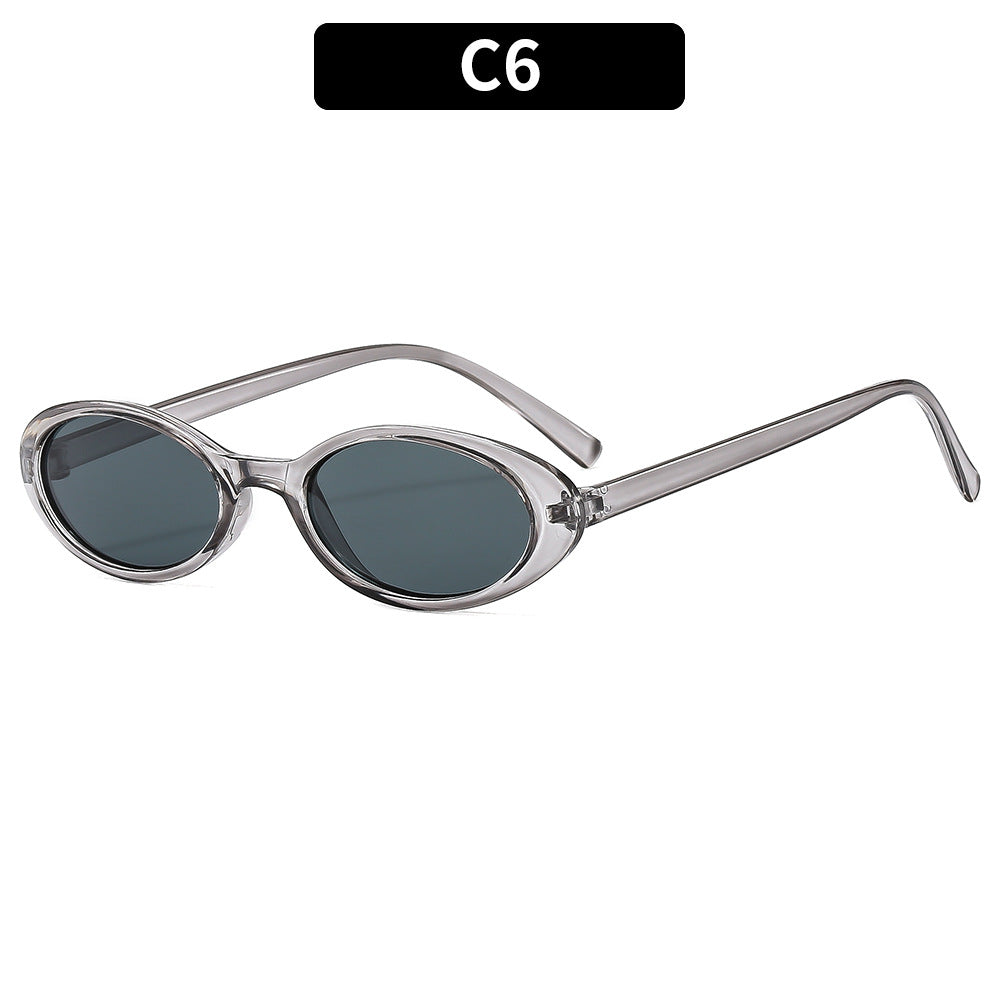 Retro Vintage Oval Sunglasses Stylish PC Frame Sunglasses