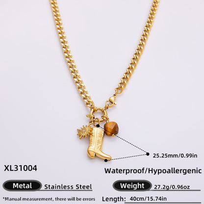 DIY Stainless Steel Heart Pendant Necklace with 18k Gold Plating