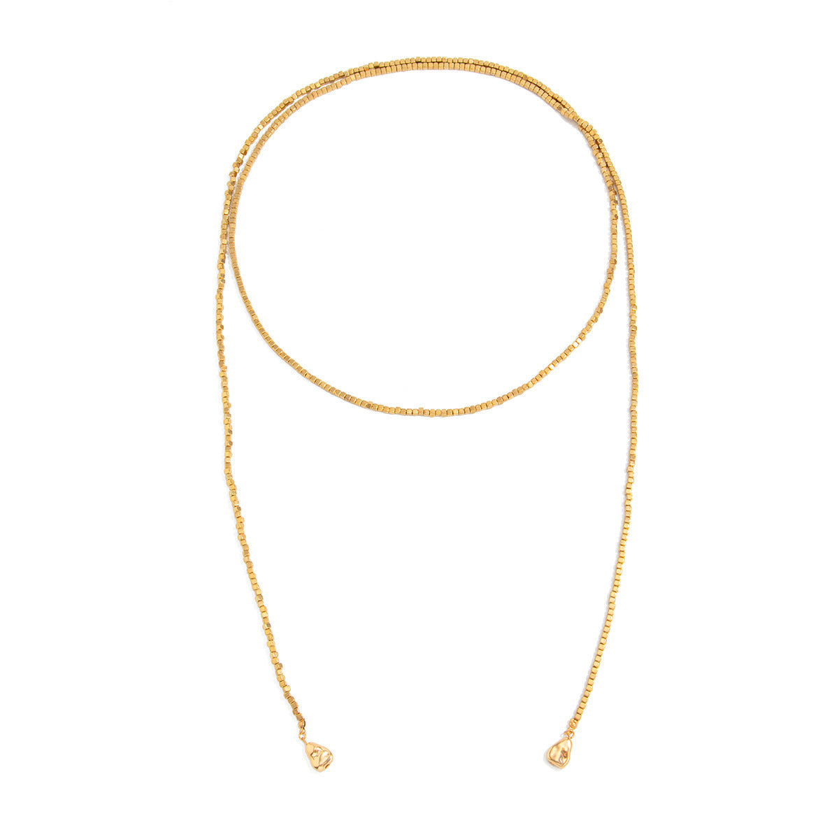 Shiny Cbb Imitation Pearl Beaded Long Necklace With Metal Tassel For Women