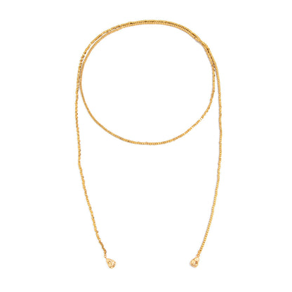 Shiny Cbb Imitation Pearl Beaded Long Necklace With Metal Tassel For Women
