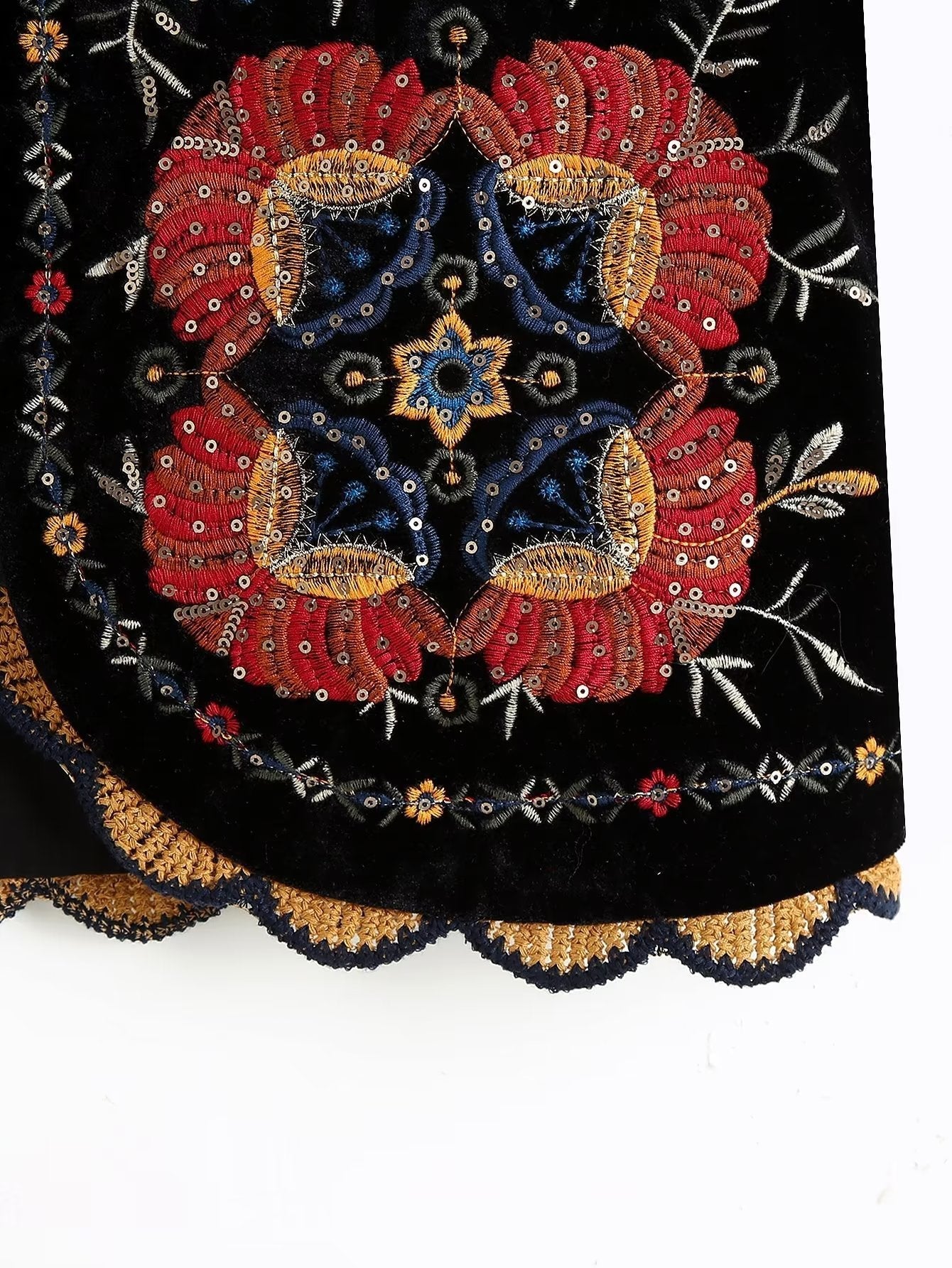 Vintage Flower EmbroideriesÂ Open Front Vest