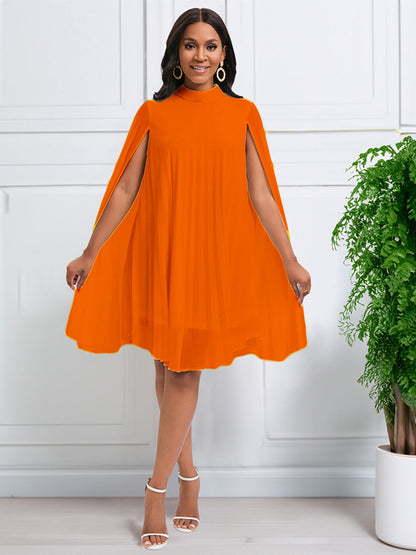Chic Batwing Sleeve Chiffon Dress For Elegant Occasions