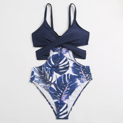 Swimwear Multicolor Bikini Bust-Up Shape One-Piece Bikini Swimsuit Women