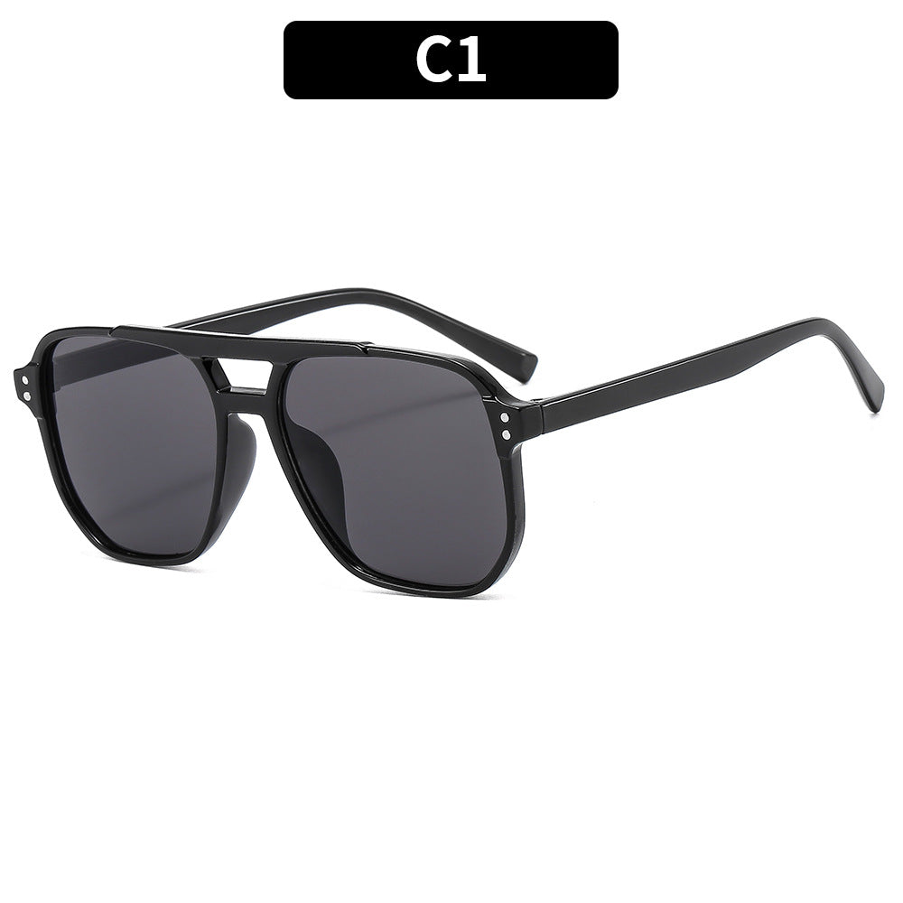 Trendy Pilot Sunglasses with Dual Beam Design for Men