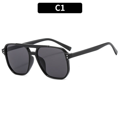 Trendy Pilot Sunglasses with Dual Beam Design for Men