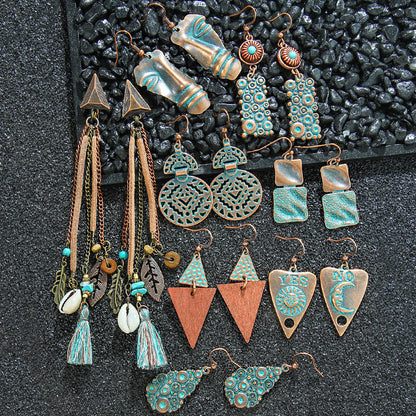 Vintage Geometric Earrings Set Bohemian Style