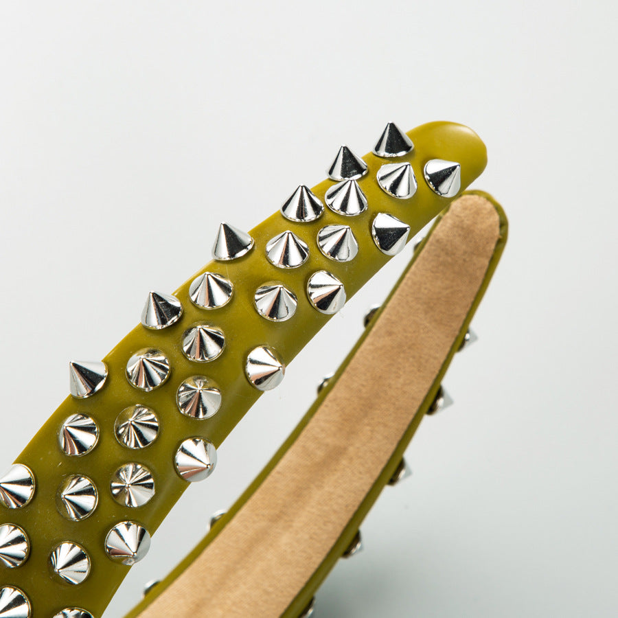 Trendy Wide Brim Leather Headband with Rivets