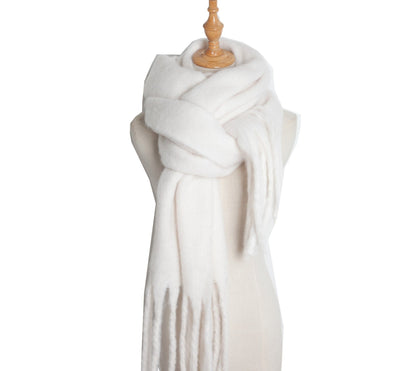 Solid Color Simple Tassel Scarves