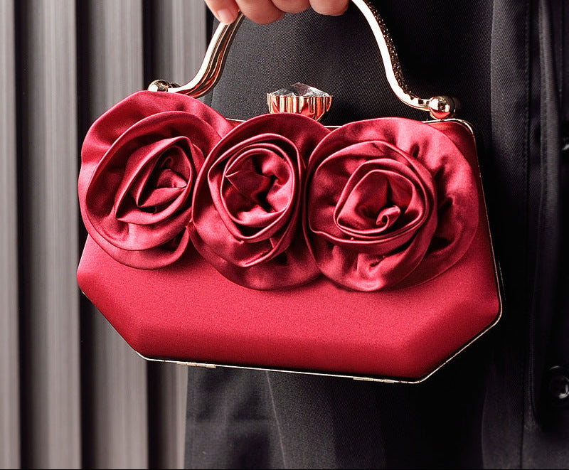 New Silk Floral Evening Clutch Bag for Parties