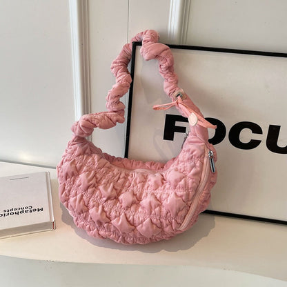 Trendy Velvet Cloud Tote Bag Soft Casual Shoulder Bag