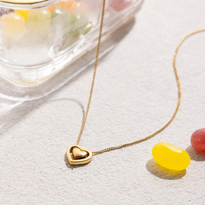 Trendy Hollow Heart Stainless Steel Necklace