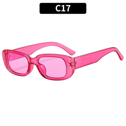 Trendy Square Frame Sunglasses Pink Lens Stylish Women's Eyewear
