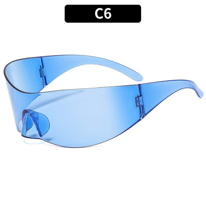 Trendy Y2K Futuristic Unframed Sunglasses Stylish Outdoor Shades