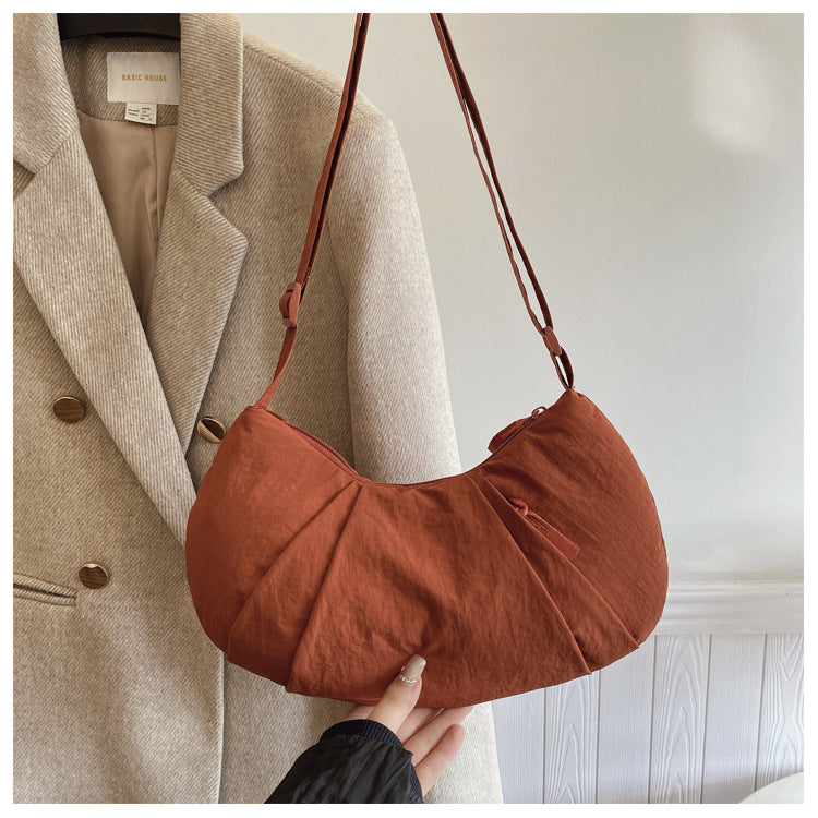 Minimalist Solid Color Dumpling Underarm Bag