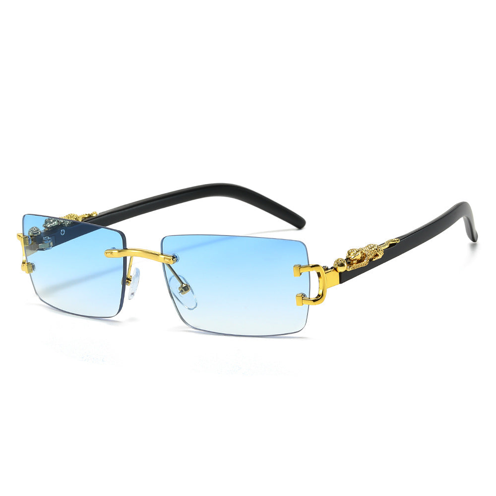 Trendy Unframed Cheetah Print Sunglasses for Men and Women