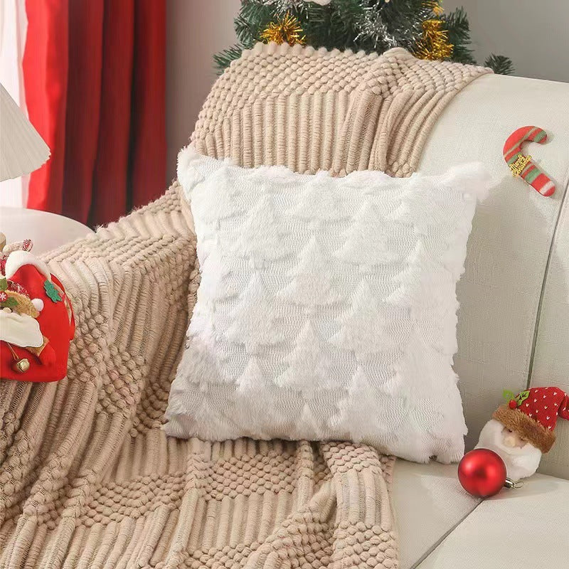 Soft Christmas Tree Snowflake Square Cushion Covers