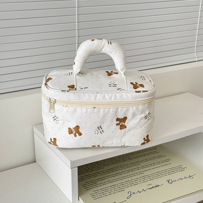 Cute Bear Print Large Capacity Makeup Bag